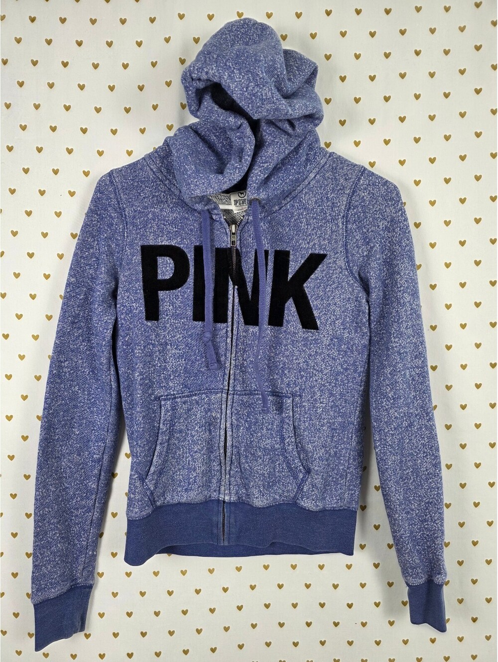 Victorias Secret Pink Vintage Logo Full zip Hoodie Small Purple